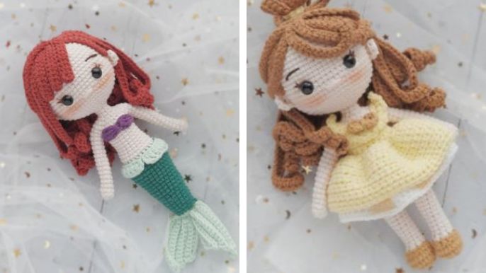 Combo de Amigurumi com 16 Princesas Disney e 4 Príncipes