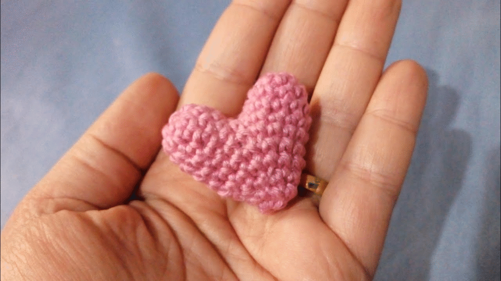 Receita de Mini Coração de Amigurumi