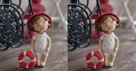 Receita de Amigurumi Boneca com Boia Vermelha (Passo a Passo)