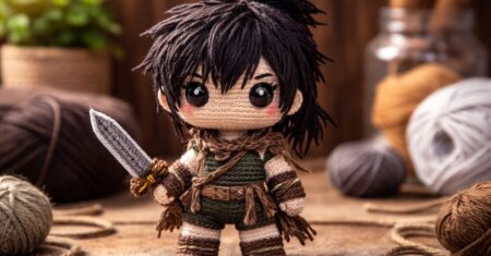 Receita Completa de Amigurumi Guerreiro Kawaii Realista – Passo a Passo